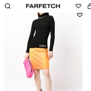 Moncler Logo Intarsia Mock-Neck Ribbed Top